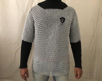 Anodized Aluminum Chainmail Shirt: Medieval Half Sleeve Larp Armor