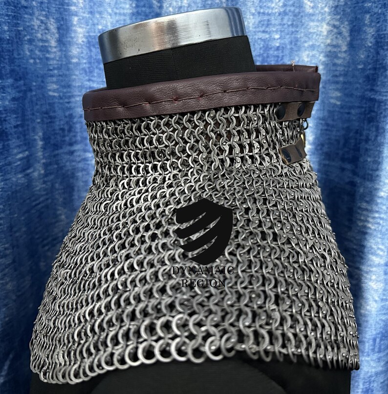 Medieval Chainmail Collar: 18 Gauge Flat Ring Gorget - LARP Reenactment ...