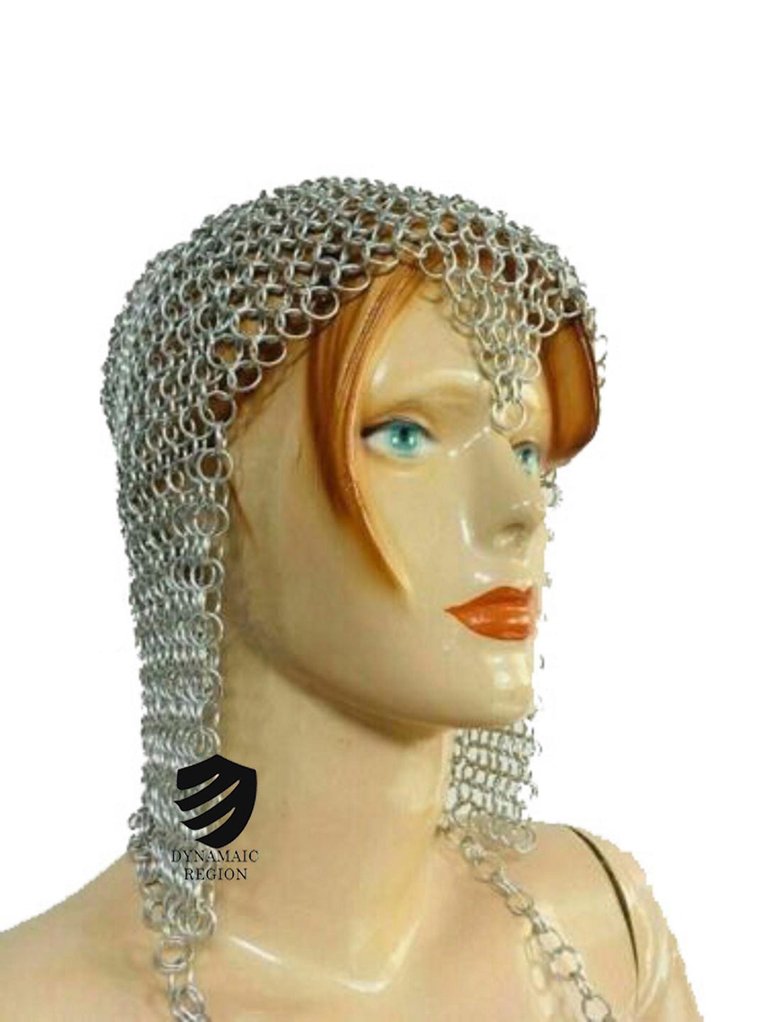 10 Mm Chainmail Coif, Aluminium Butted Chain Mail Coif Larp Cosplay ...