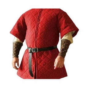 Medieval Armor Gambeson Viking Costume Cotton Fabric Half Sleeve Aketon Padded Protective Armor Jacket LARP Labor Day Easter's Day Gift |
