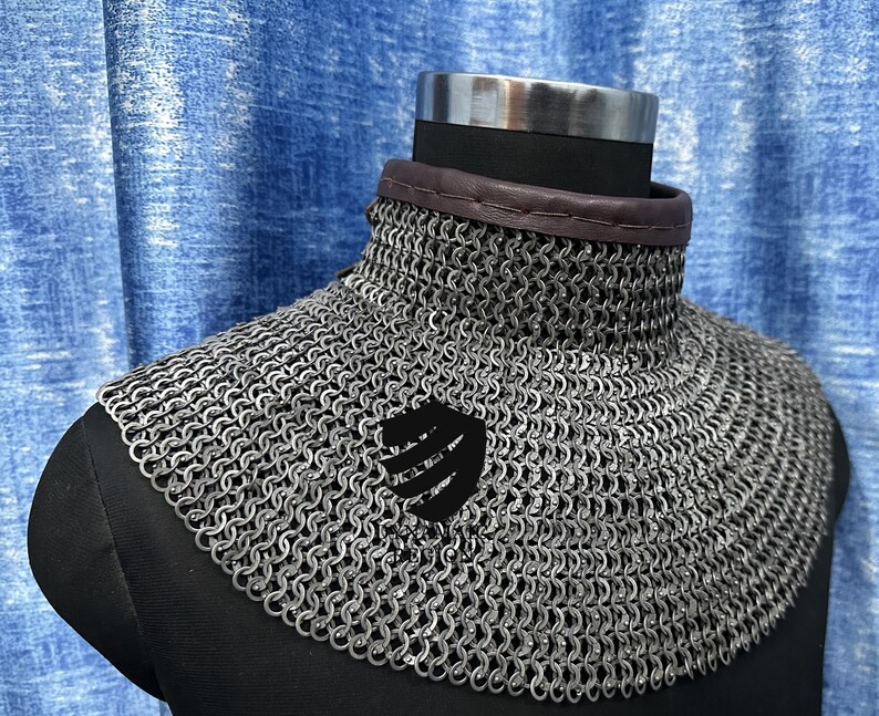 Medieval Chainmail Collar: 18 Gauge Flat Ring Gorget - LARP Reenactment ...