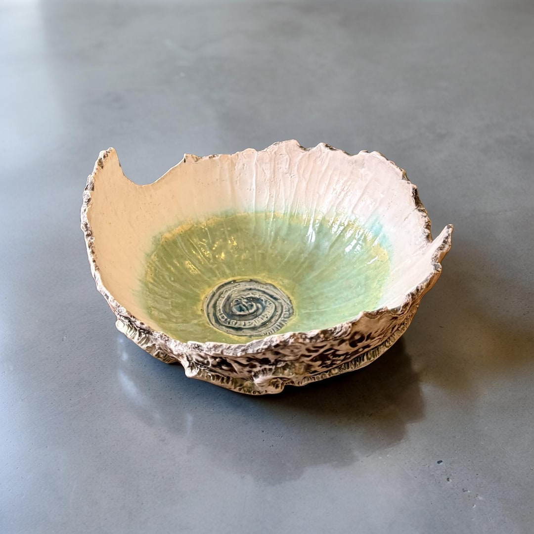 Hand Sculpted Ceramic Shell Bowl | Coastal Decor - Etsy