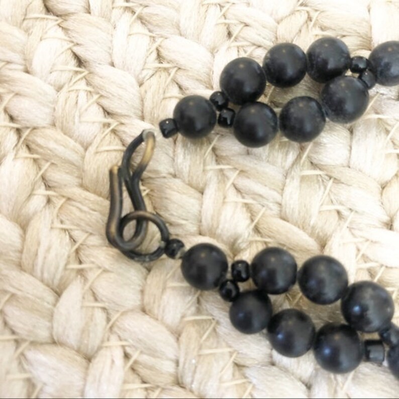 wooden bead necklace Vintage Boho Painted Wood Bead Necklace wood jewelry