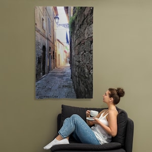 Bandiera, paesaggi "I Love Tuscany" stampato su tutta la superficie, bandiera dell'orgoglio italiano, top souvenir unico dell'Italia