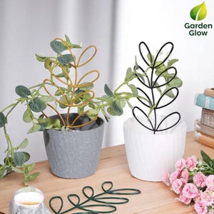 Leaf Trellis for Climbing Plants – Indoor Plant Support Stake, Metal Garden Trellis for Potted Plants, Decorative Vine Bracket
