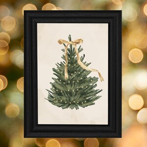 Christmas Tree, Digital Print, Classic Christmas Art, Christmas Decor, Minimalist, Christmas Printable, Holiday gift for Mom, Xmas