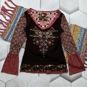 Vintage Printed Long Sleeve Women’s Size XS