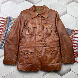 Vintage Leather Jacket Women&#39;s Size M