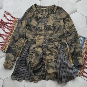 Vintage Printed Dress Women&#39;s Size L