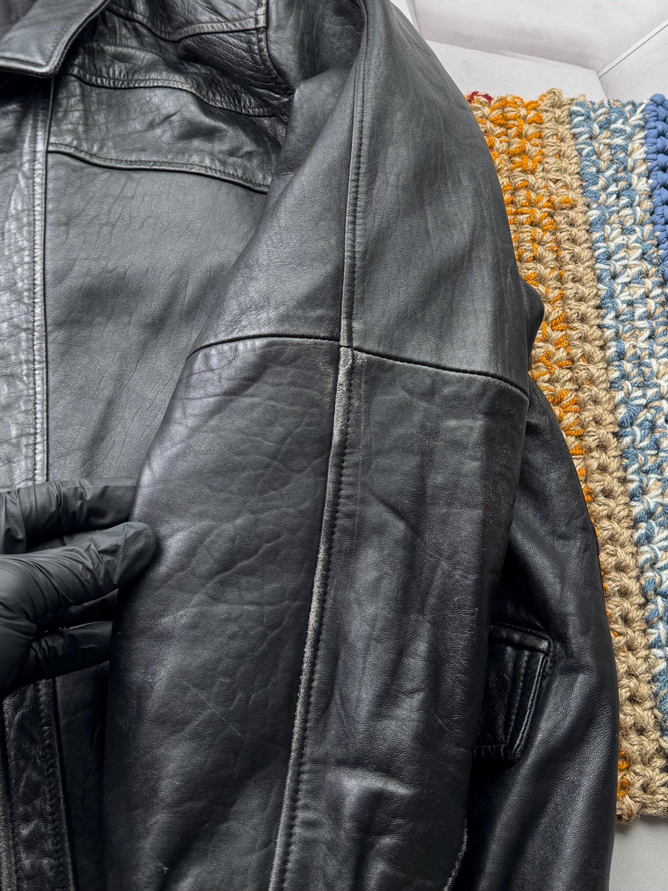 ジャケット・アウター 1970s mabrun Black Leather Bomber Jacket Mabrun leather jacket - Gem