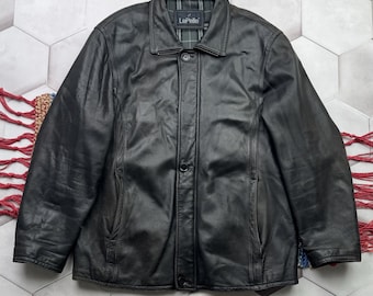 ジャケット・アウター 1980s 90s ROOTS Black Leather Zip Jacket Vintage 90s Black Roots Leather Jacket (L/XL) – Rebalance Vintage