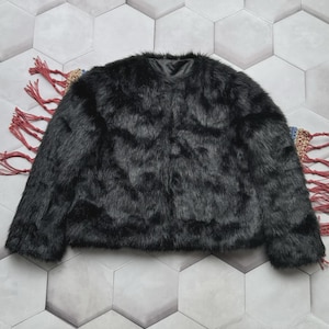 Vintage Faux Fur Coat Women&#39;s Size L