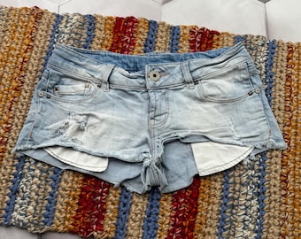 Y2K Denim Low Rise Distressed Cut Off Shorts Summer Festival Shorts Women