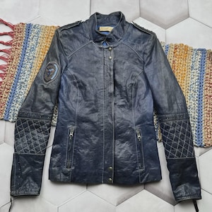Vintage Faded Leather Jacket Women&#39;s Size S