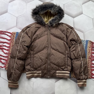Vintage Down Puffer Cropped Jacket Women&#39;s Size M