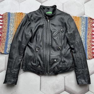 Vintage Cropped Leather Jacket Women’s Size M