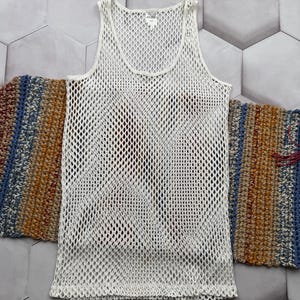 Vintage Mesh Tank Top Männer Größe S
