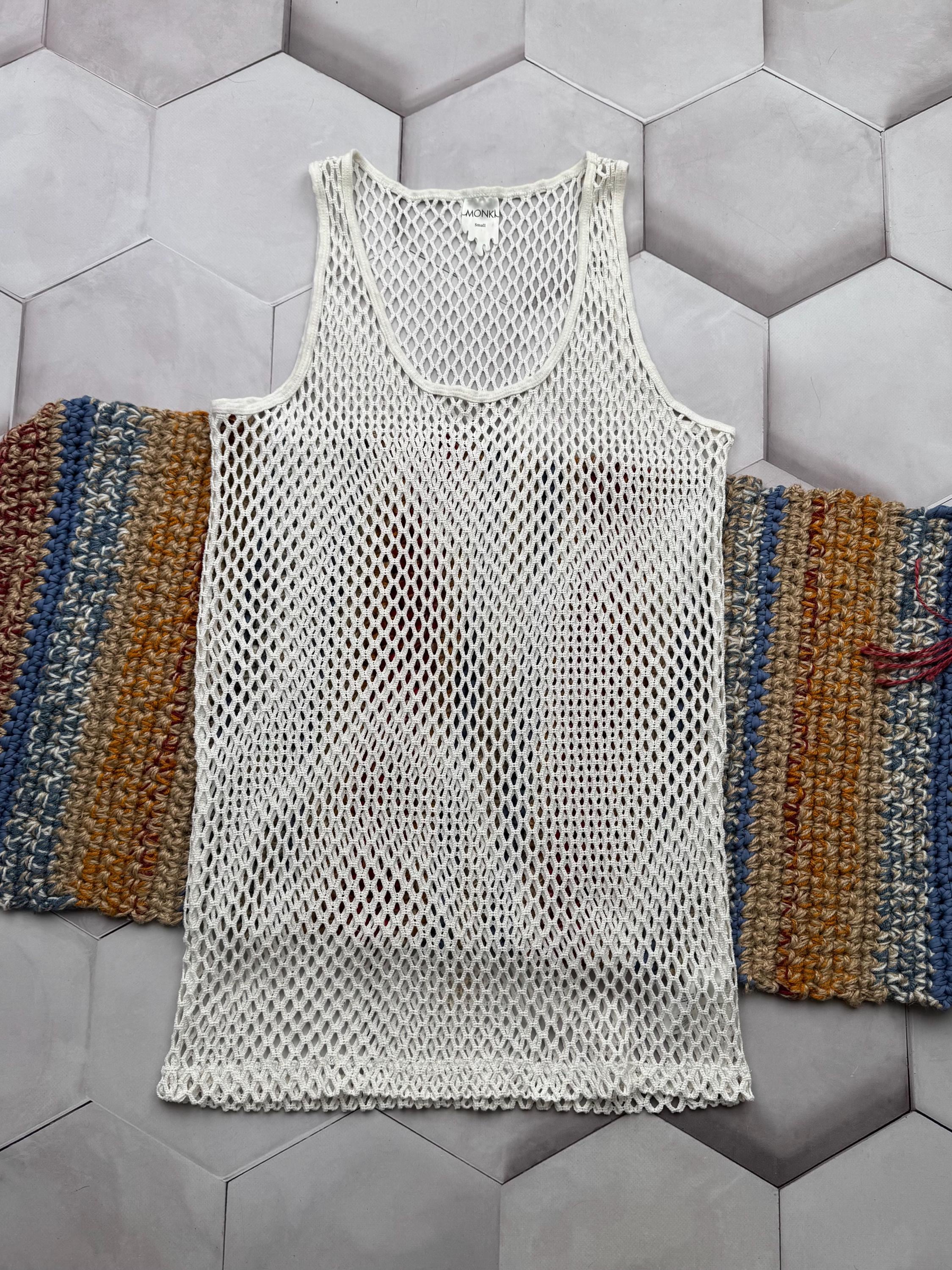 か　MUZE  HEM MESH TANK TOP MUZE TURQUOISE LABEL - HEM MESH TANK TOP(KHAKI) ミューズ