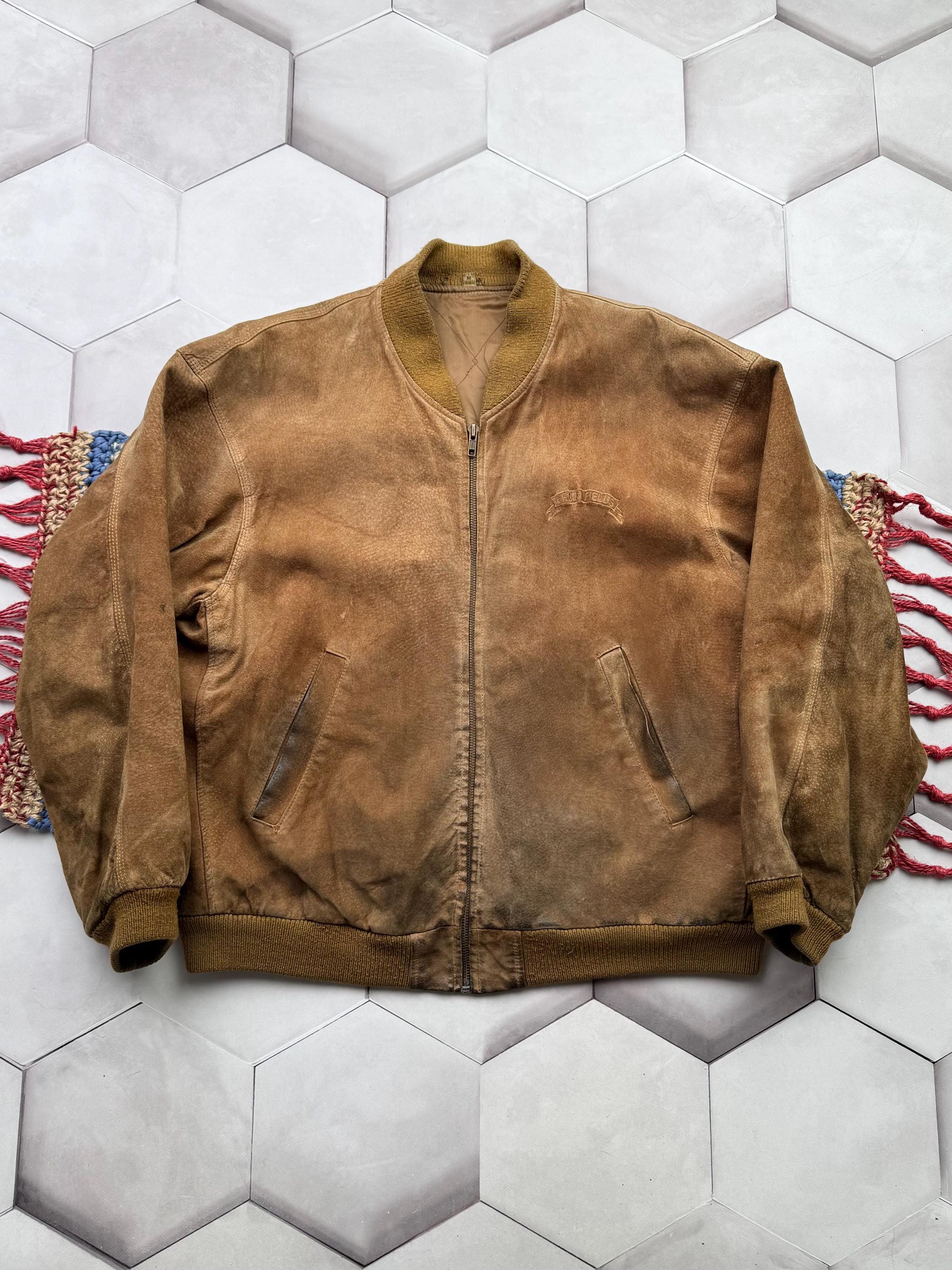 Vintage Suede Bomber Jacket Men's Size M - Etsy
