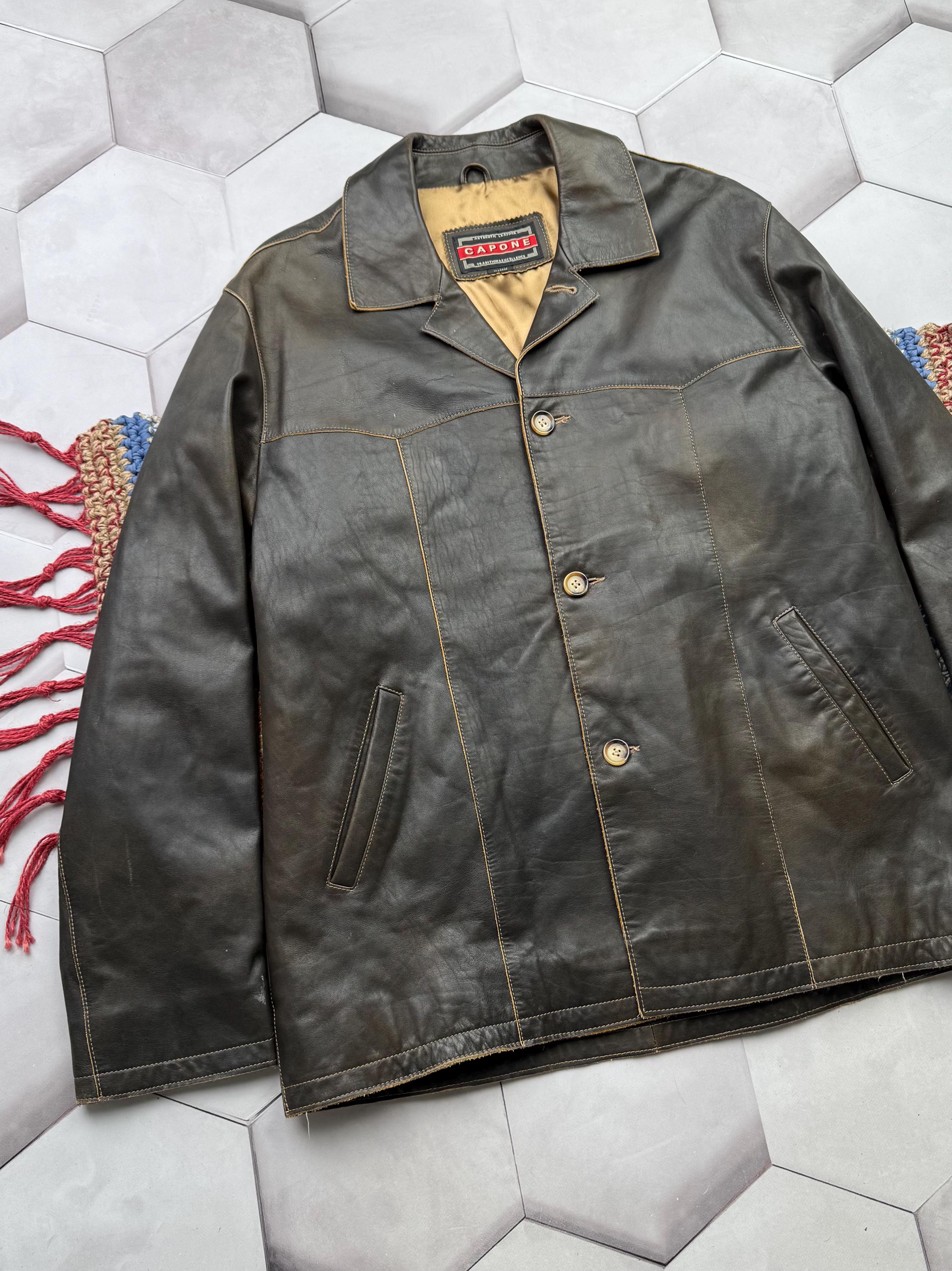 Vintage Faded Effect Leather Jacket Men's Size XXL - Etsy Israel