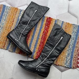 Vintage Leather Boots With Zipper Women’s Size 38