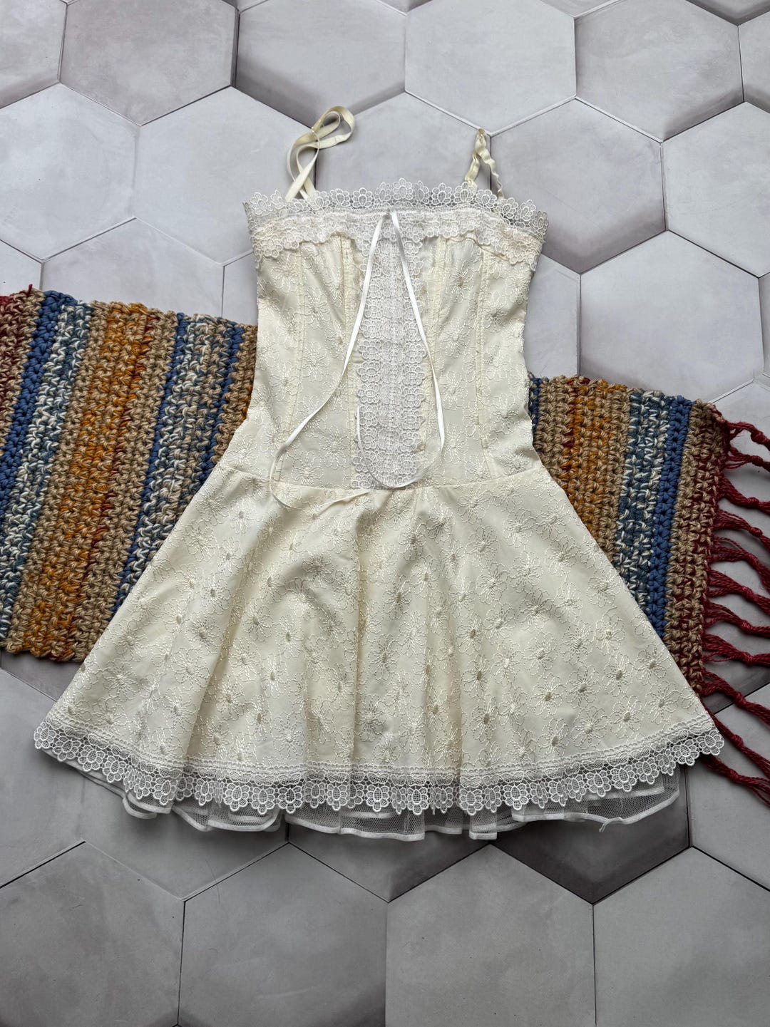 Lace Flare Sleeve Mini Dress