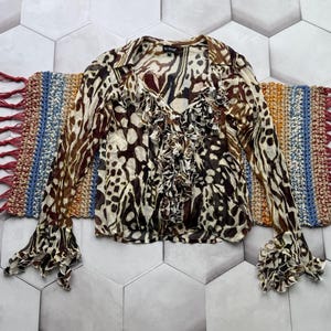 Vintage Mesh Silk Blouse Women's Size M