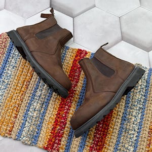 Stivali da lavoro oversize in pelle vintage da uomo, taglia 44