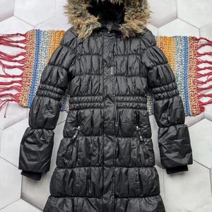 Vintage Jacket With Faux Fur Hood Women’s Size XS