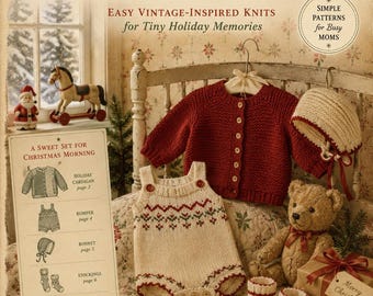 Kleine knoop vakantieset Breipatroon pdf Vintage kerstbabyset