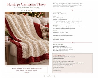 Heritage kerstkleed breipatroon pdf Easy Cosy Heirloom dekenworp