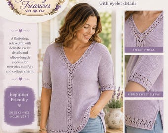 Lavender Breeze breipatroon zomertop met V-hals