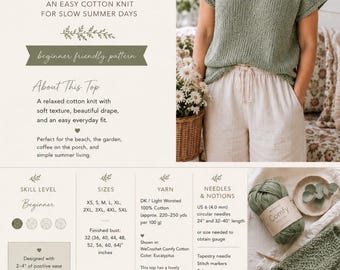 Breipatroon zomertopje linnenlook