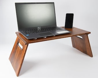 Faltbarer Laptop-Bett-Schreibtisch aus amerikanischer Kiefer: Tragbares Holztablett