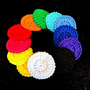 Crochet Nylon Dish Pot Scrubbies Scrubbers Scouring Pads Double Thick Kitchen Bathroom Reuseable Cleaning Supplies 12 Colors Mix & Match