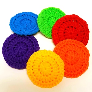 Crochet Nylon Netting Dish Pot Scrubbies Scrubbers Double Thick Set of 6 Scouring Pads Kitchen Reusable Cleaning Sponges Supplies