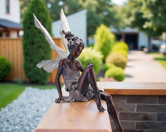 Elegant Resin Fairy Statue: Outdoor Garden, Porch, Patio, or Balcony Magical Yard Accent Decor