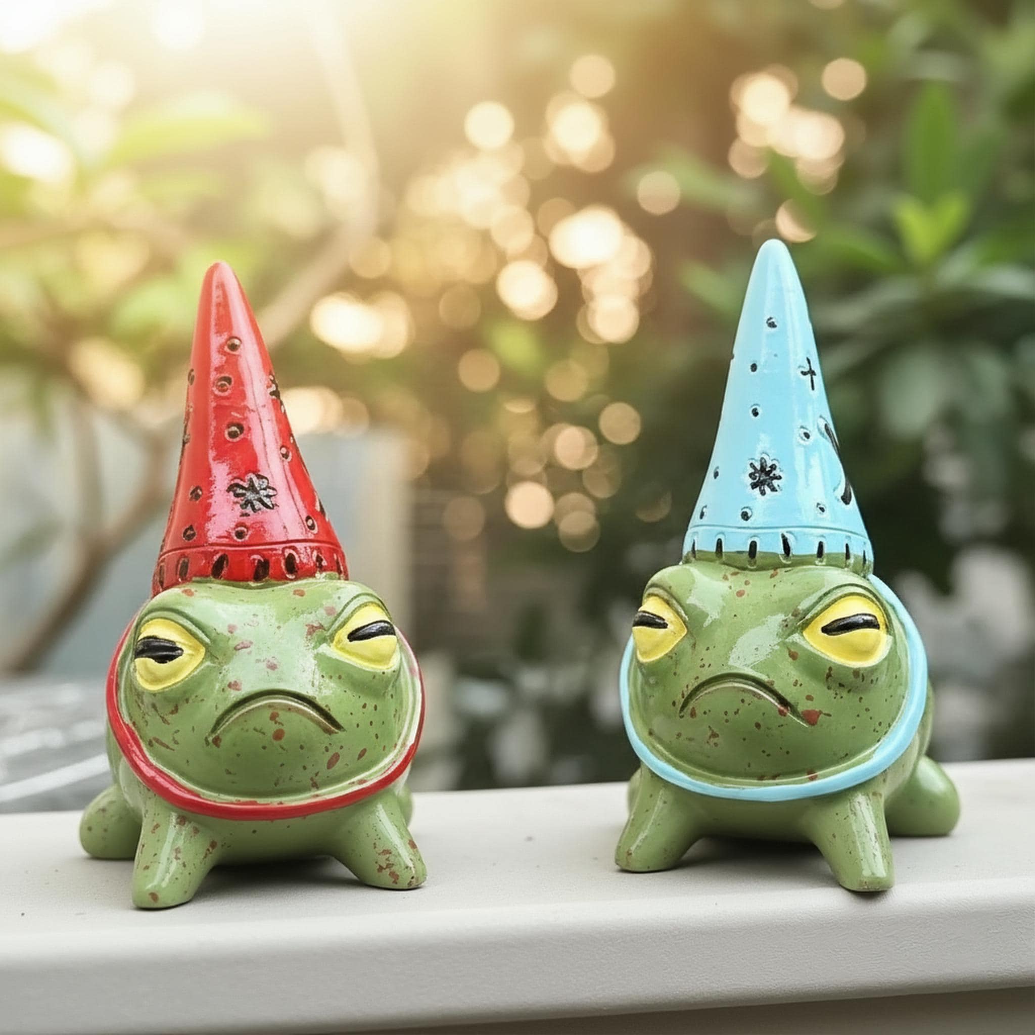 Hand-painted Wizard Frog Statue: Whimsical Resin Ornament - Etsy