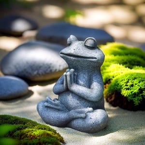 Tranquil Yoga Frog Statue for Serene Home, Office, or Garden Decor - Meditation Resin Figurine for Peace & Relaxation