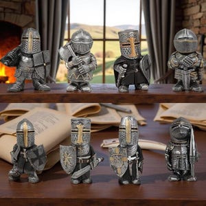 Funny Knight Gnome Statue for Geeky Garden Decor – Unique Medieval Resin Yard Ornament, Outdoor Quirky Knight Gift