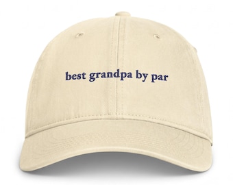 Best Grandpa By Par Hat, Pregnancy Announcement for New Grandpa Gift, Embroidered Golf Dad Cap, Golf Gift for Grandpa, Baby Reveal