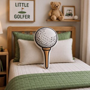 Golf Ball on Tee Pillow | Custom Shaped Pillow, Sports Decor