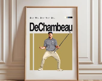 Decoración de pared con temática de golf: Póster minimalista de Bryson DeChambeau (varios tamaños)