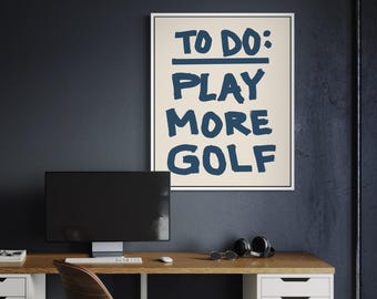 Retro Golf Print, Navy Wall Art (Multiple Sizes Available)