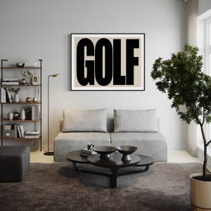 GOLF Poster, GOLF Typography, Modern Golf Poster, Golf Art, Golf Bedroom, Golf Decor, Golf Print, Golf Canvas, Office Golf Art, Golf fan