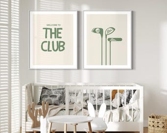 Golf Nursery Prints Set: Modern Boho Boys Room Decor (Digital Download)
