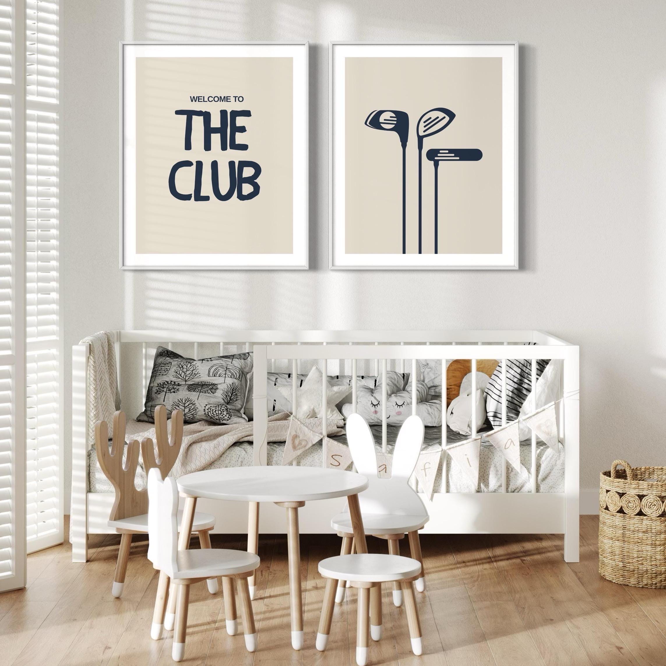 Golf Nursery Prints Set: Navy Boho Boys Room Decor (Digital Download)