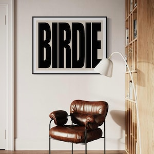 BIRDIE Poster, BIRDIE Typografie, Modernes Golf Poster, Golf Kunst, Golf Schlafzimmer, Golf Dekor, Golf Druck, Golf Leinwand, Büro Golf Kunst, Golffan