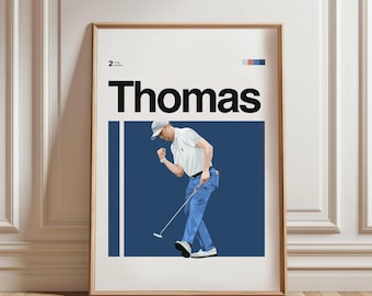 Justin Thomas Golf Print - Stylish Modern Sports Wall Art