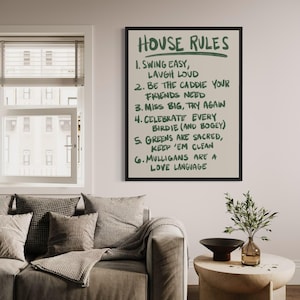 Funny Custom House Rules Print, Handwritten Style (Digital Download)